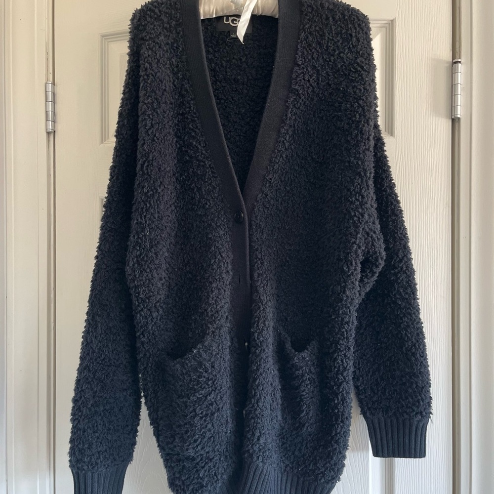UGG Black Fuzzy Cardigan